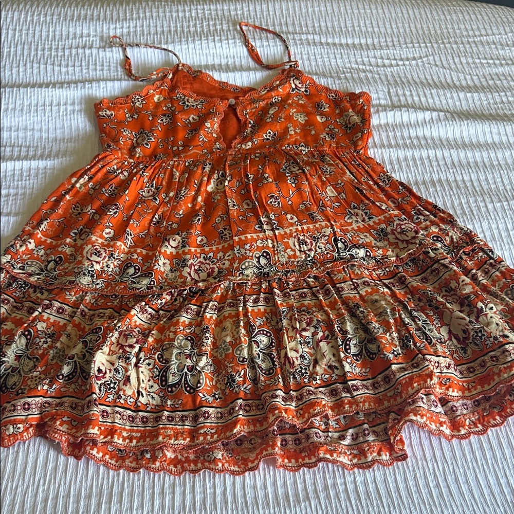Urban Outfitters Orange Floral Mini Dress - Picture 5 of 10